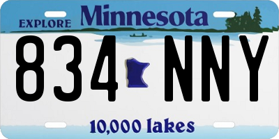 MN license plate 834NNY