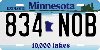 MN license plate 834NOB
