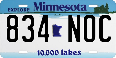 MN license plate 834NOC