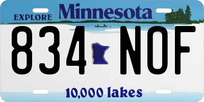 MN license plate 834NOF