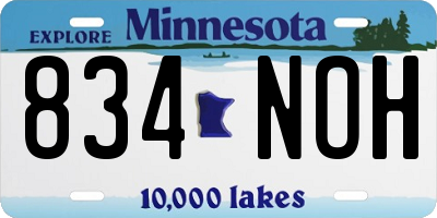 MN license plate 834NOH