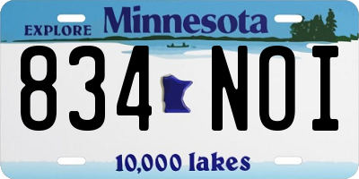 MN license plate 834NOI