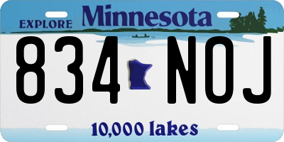 MN license plate 834NOJ