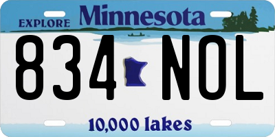 MN license plate 834NOL