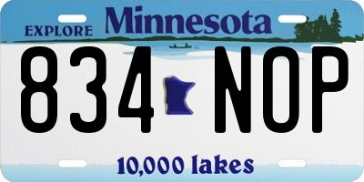 MN license plate 834NOP
