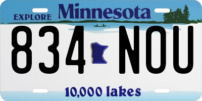 MN license plate 834NOU