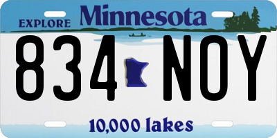MN license plate 834NOY
