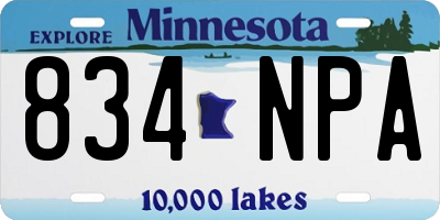 MN license plate 834NPA