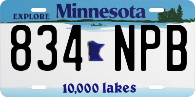 MN license plate 834NPB