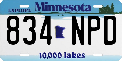 MN license plate 834NPD