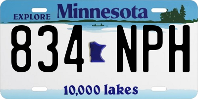 MN license plate 834NPH