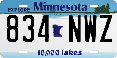 MN license plate 834NWZ