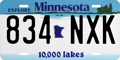 MN license plate 834NXK