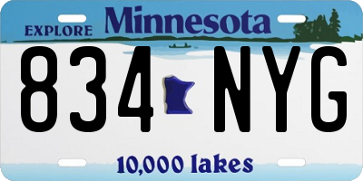MN license plate 834NYG