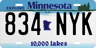 MN license plate 834NYK