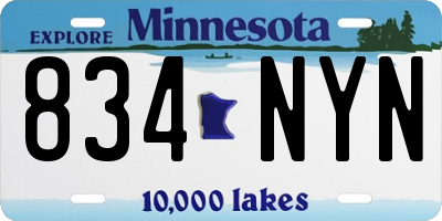 MN license plate 834NYN