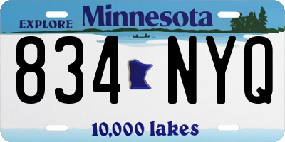 MN license plate 834NYQ
