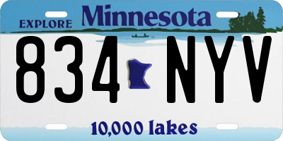MN license plate 834NYV