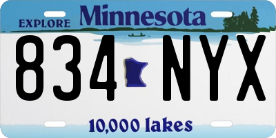 MN license plate 834NYX