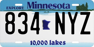 MN license plate 834NYZ