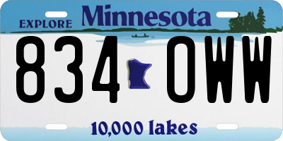 MN license plate 834OWW