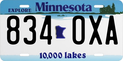 MN license plate 834OXA