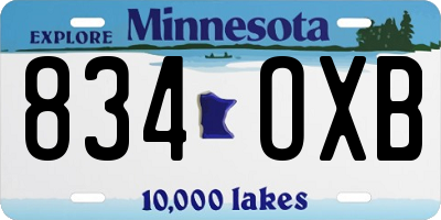 MN license plate 834OXB