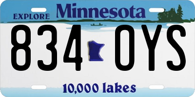 MN license plate 834OYS