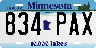 MN license plate 834PAX