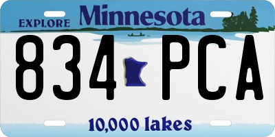 MN license plate 834PCA