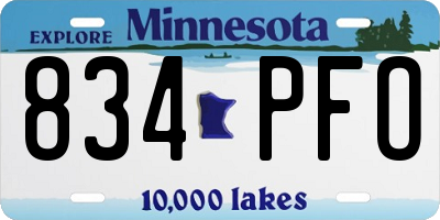 MN license plate 834PFO