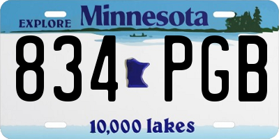 MN license plate 834PGB