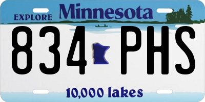 MN license plate 834PHS