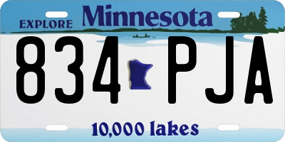 MN license plate 834PJA