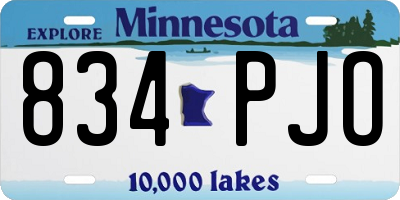 MN license plate 834PJO