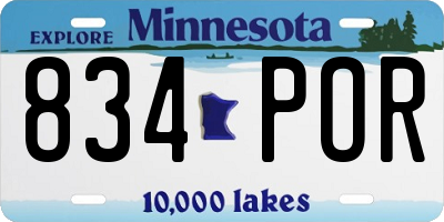 MN license plate 834POR