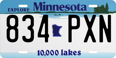 MN license plate 834PXN