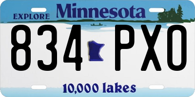 MN license plate 834PXO
