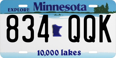 MN license plate 834QQK