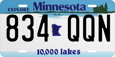 MN license plate 834QQN