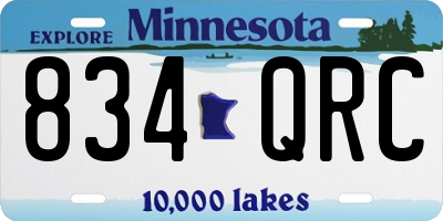 MN license plate 834QRC