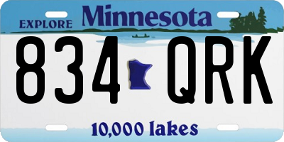 MN license plate 834QRK