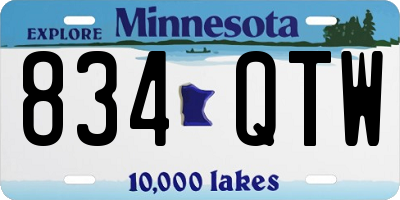 MN license plate 834QTW