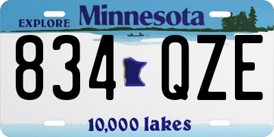 MN license plate 834QZE