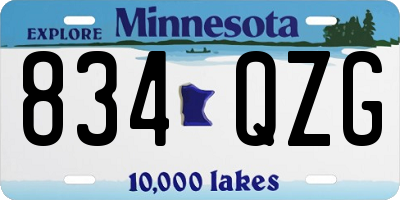 MN license plate 834QZG