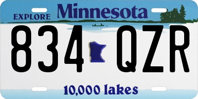 MN license plate 834QZR