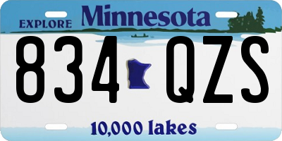 MN license plate 834QZS