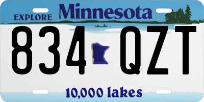 MN license plate 834QZT