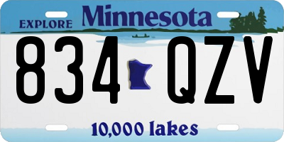 MN license plate 834QZV