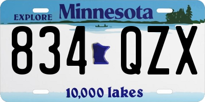 MN license plate 834QZX